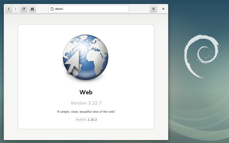 GNOME Web (Epiphany) in Debian 9 "Stretch"